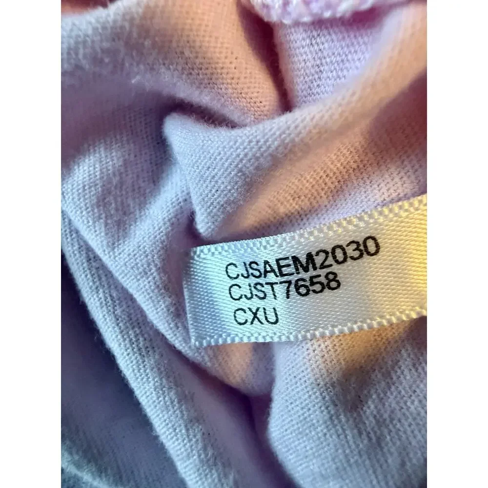 Calvin Klein Jeans Pink Tie Front Crop Tee Logo Patch Y2K Preppy Women Size L - Picture 11 of 11